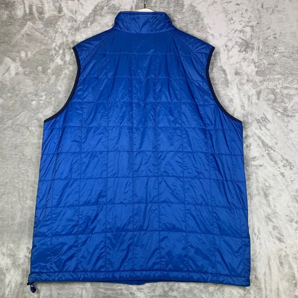 LL Bean Primaloft Packaway Vest Mens XL Tall Quilted Blue Full Zip Outdoor Hike‎